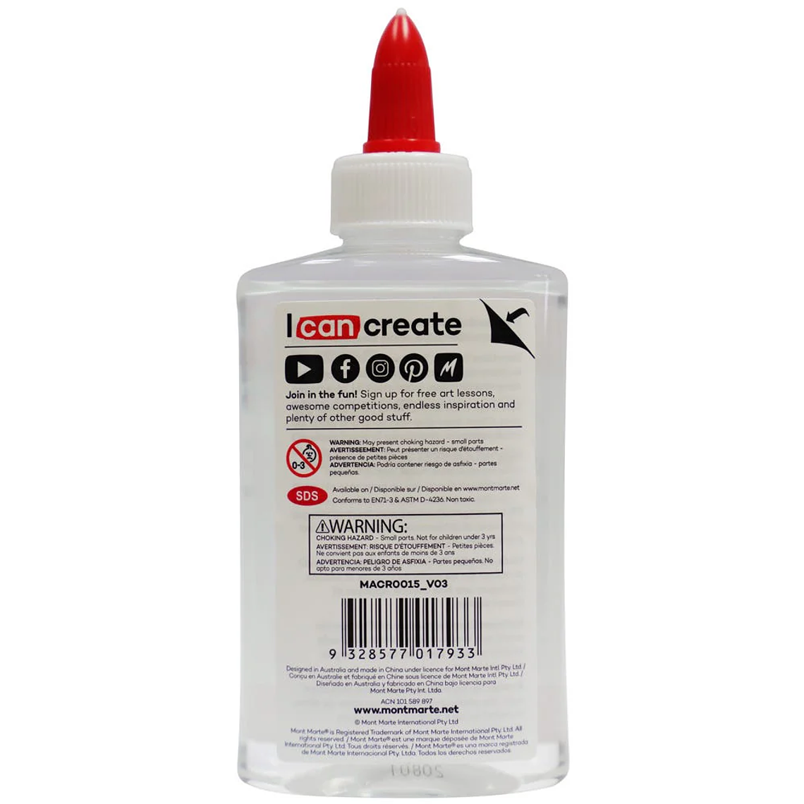 Pegamento Escolar Transparente Lavable 147 Ml Mont Marte 2