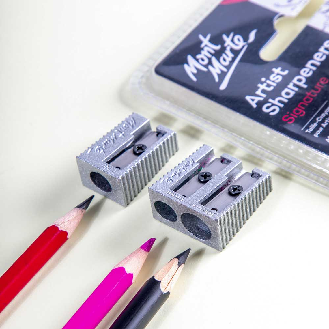 Pack 2 Sacapuntas Metálicos Profesionales Mont Marte Metal 2