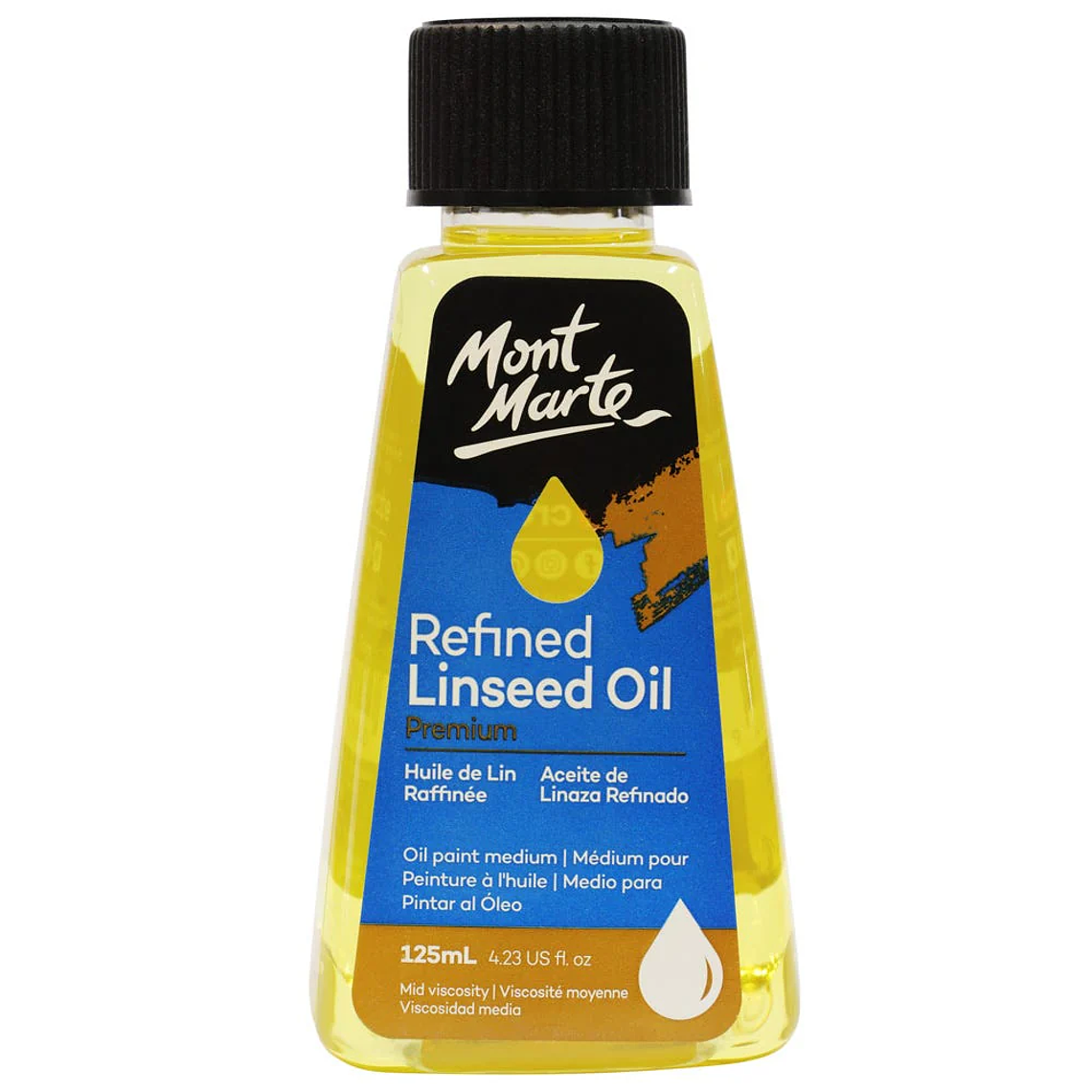 Aceite de Linaza Refinado Óleo Amarillo 125 Ml Mont Marte 1