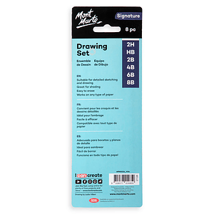 Set de 6 Lápices Grafito Dibujo Técnico con Goma y Sacapunta