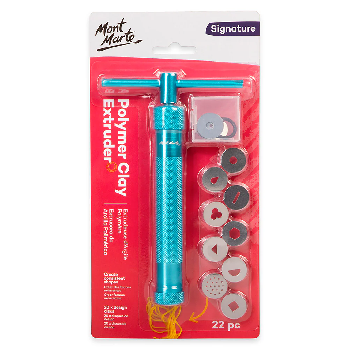 Extrusor Metálico Para Arcilla Mont Marte Con 22 Accesorios 1