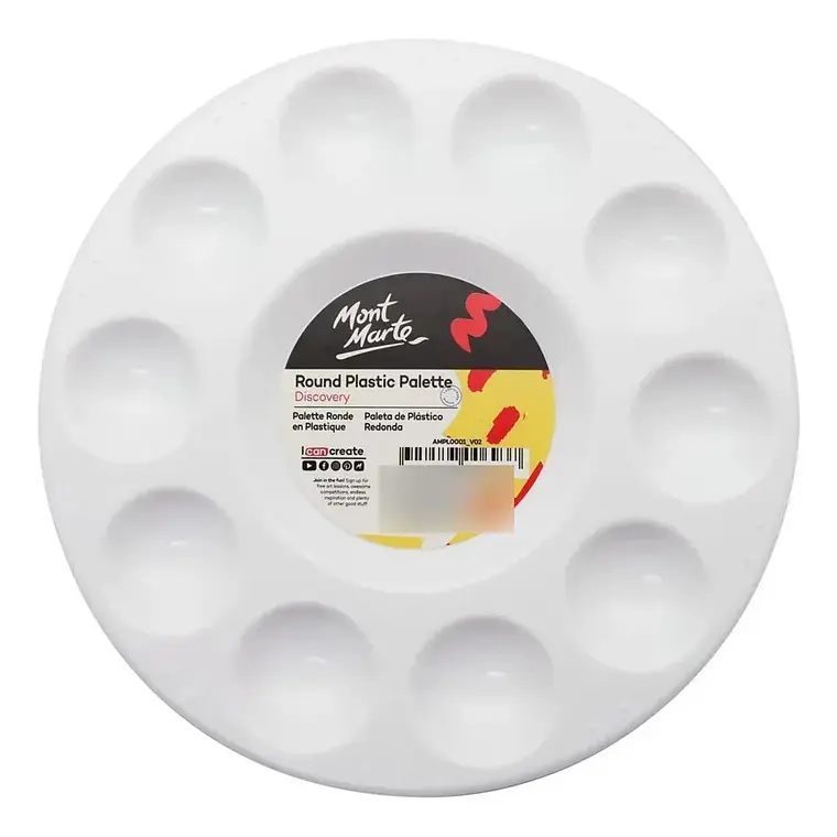Paleta Plástica Redonda Para Mezcla De Colores - Mont Marte 1
