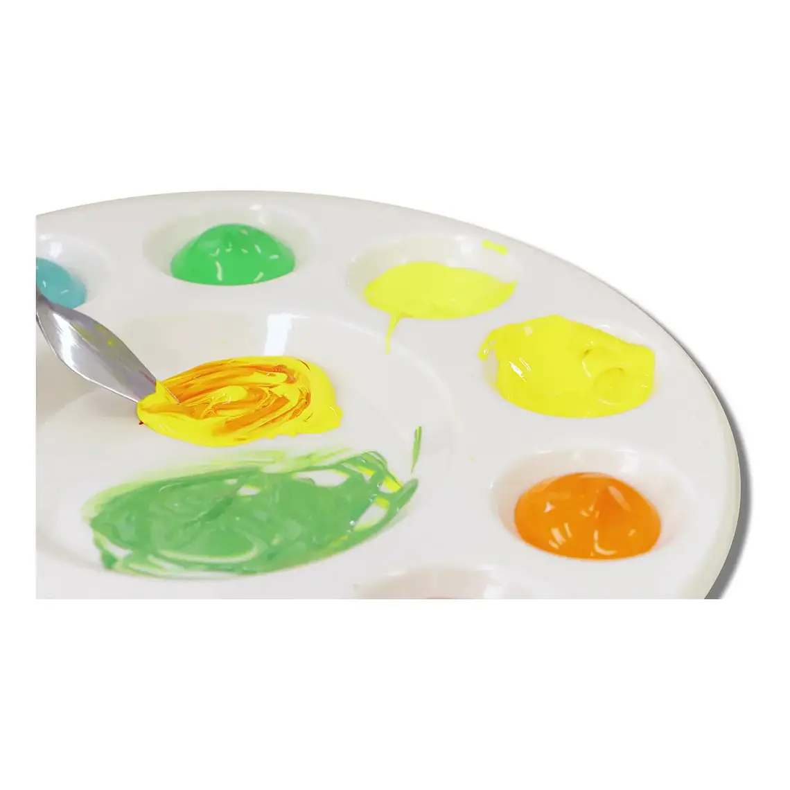 Paleta Plástica Redonda Para Mezcla De Colores - Mont Marte 3