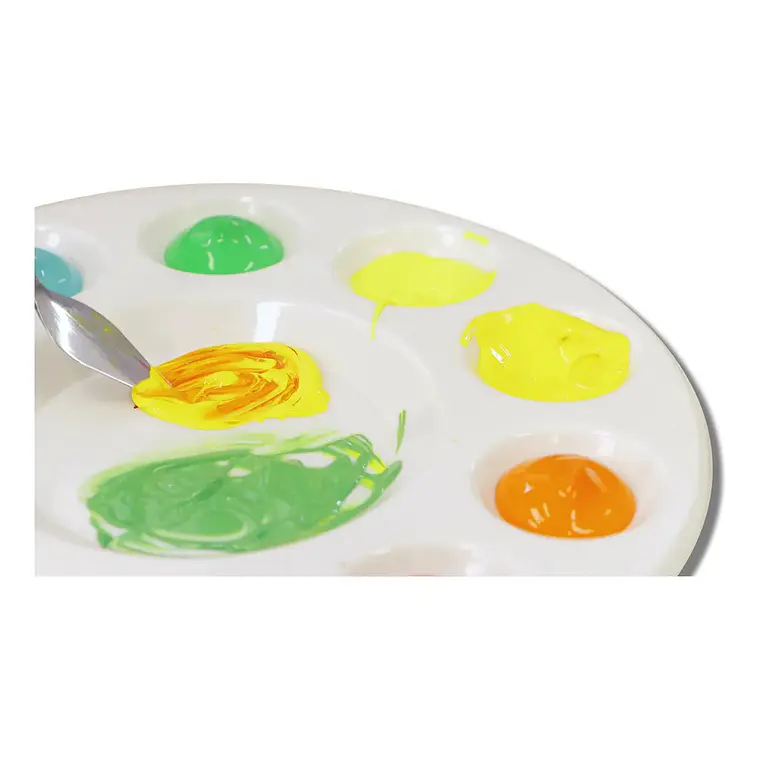 Paleta Plástica Redonda Para Mezcla De Colores - Mont Marte 3