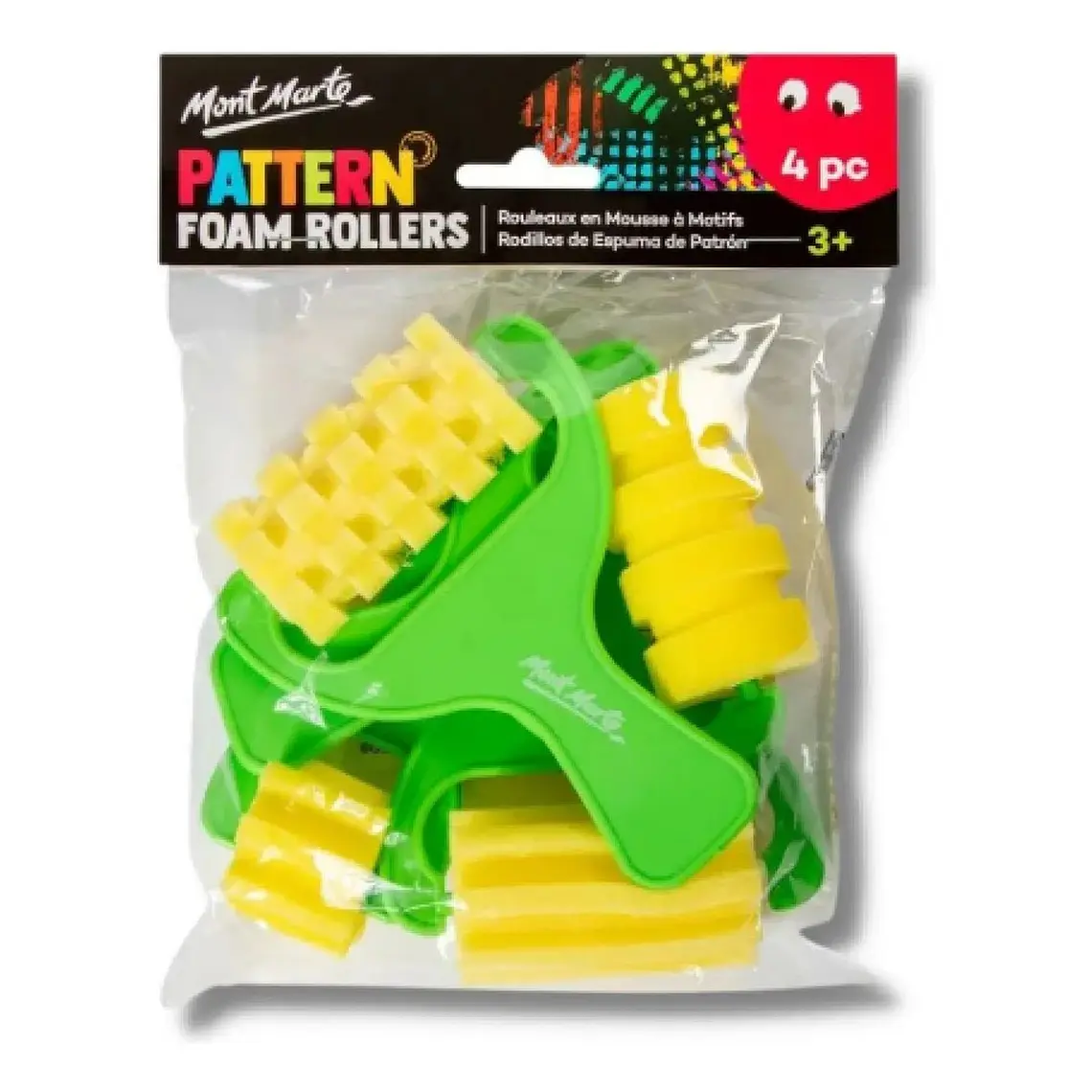 Mont Marte Set 4 Rodillos De Espuma Con Texturas Para Pintar 1