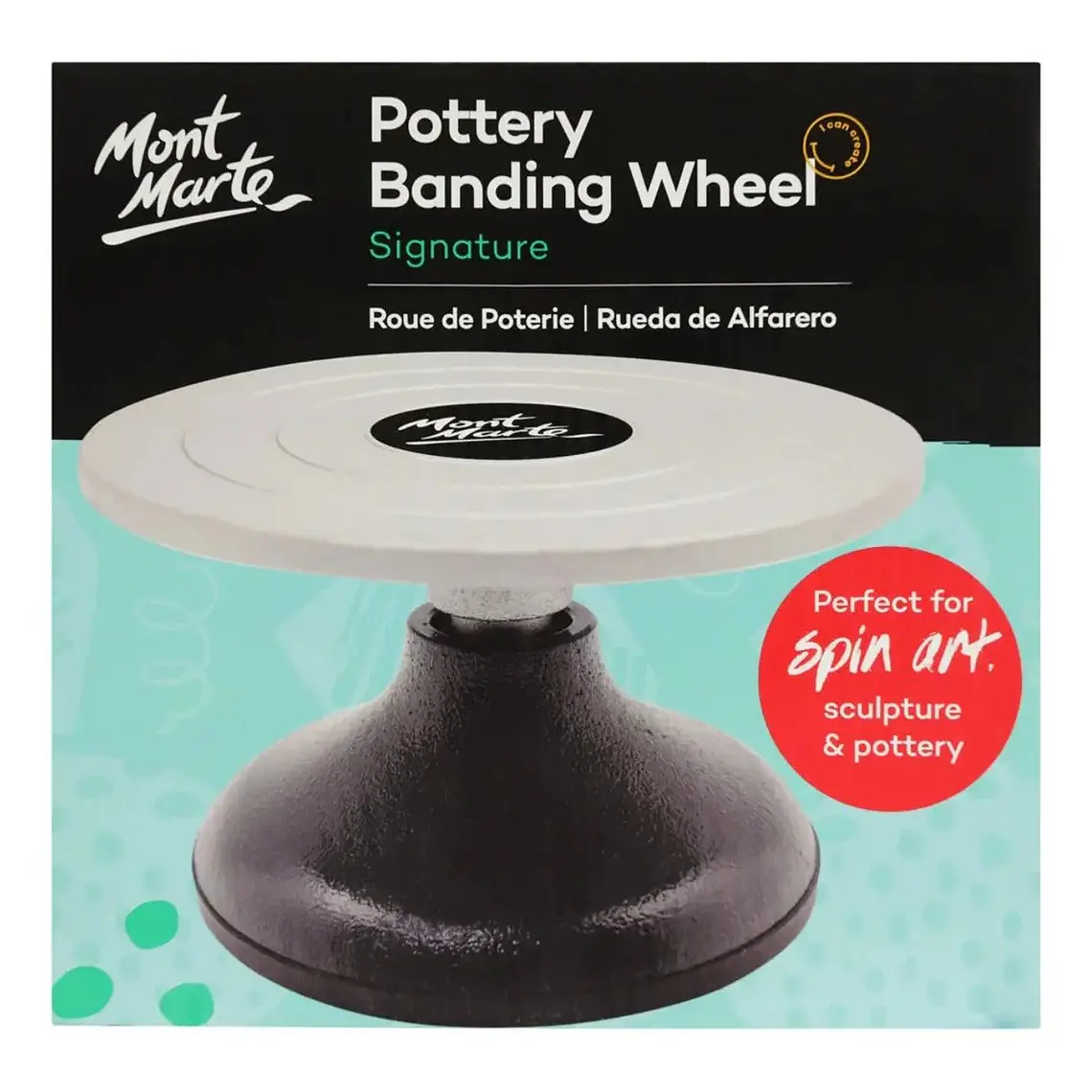Torno Para Cerámica O Arcilla 18 Cm Mont Marte Giro Manual 8