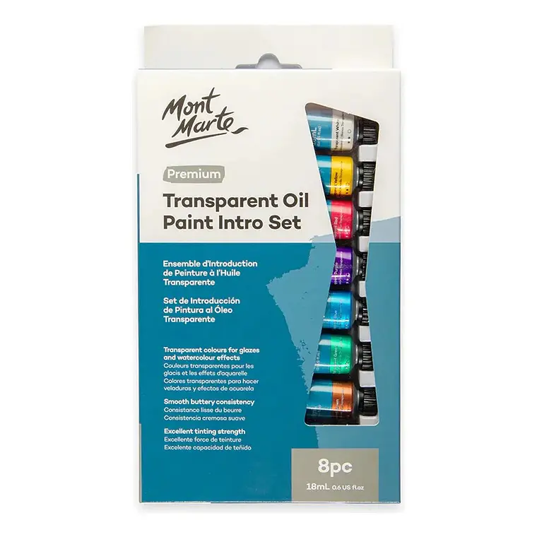 Set Inicial Óleos Transparentes 8 Colores - Mont Marte Varios Colores 1