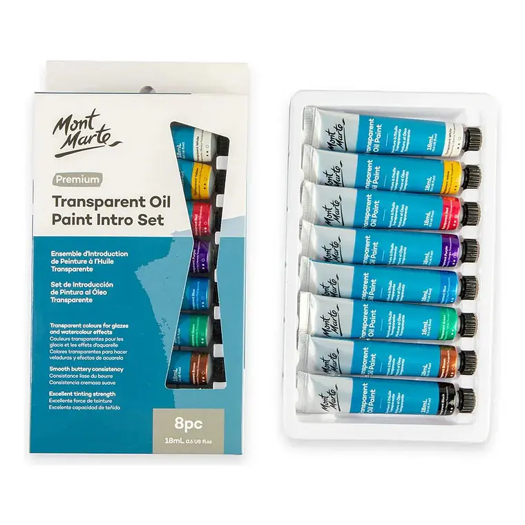 Set Inicial Óleos Transparentes 8 Colores - Mont Marte Varios Colores 5