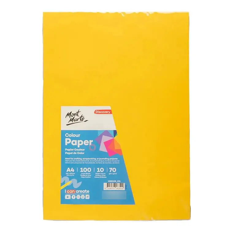 100 Hojas Papel Color A4 Mont Marte Ideal Origami Manualidad Varios Papel Origami A4 1
