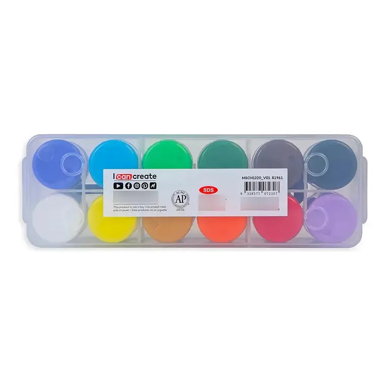 Set 12 Pinturas Acrílicas  20ml Con Estuche  - Mont Marte Varios Colores 3