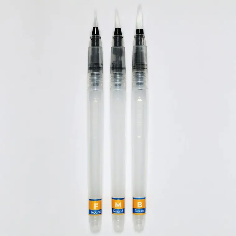 Pinceles Con Depósito De Agua Mont Marte Para Acuarela 3 Pcs 2