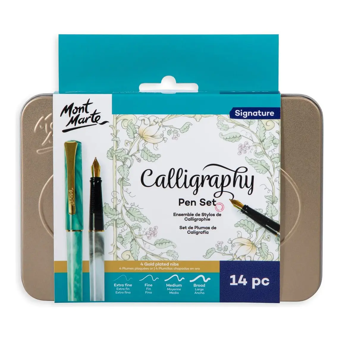 Set De Plumas De Caligrafía Mont Marte Signature 14 Piezas 1