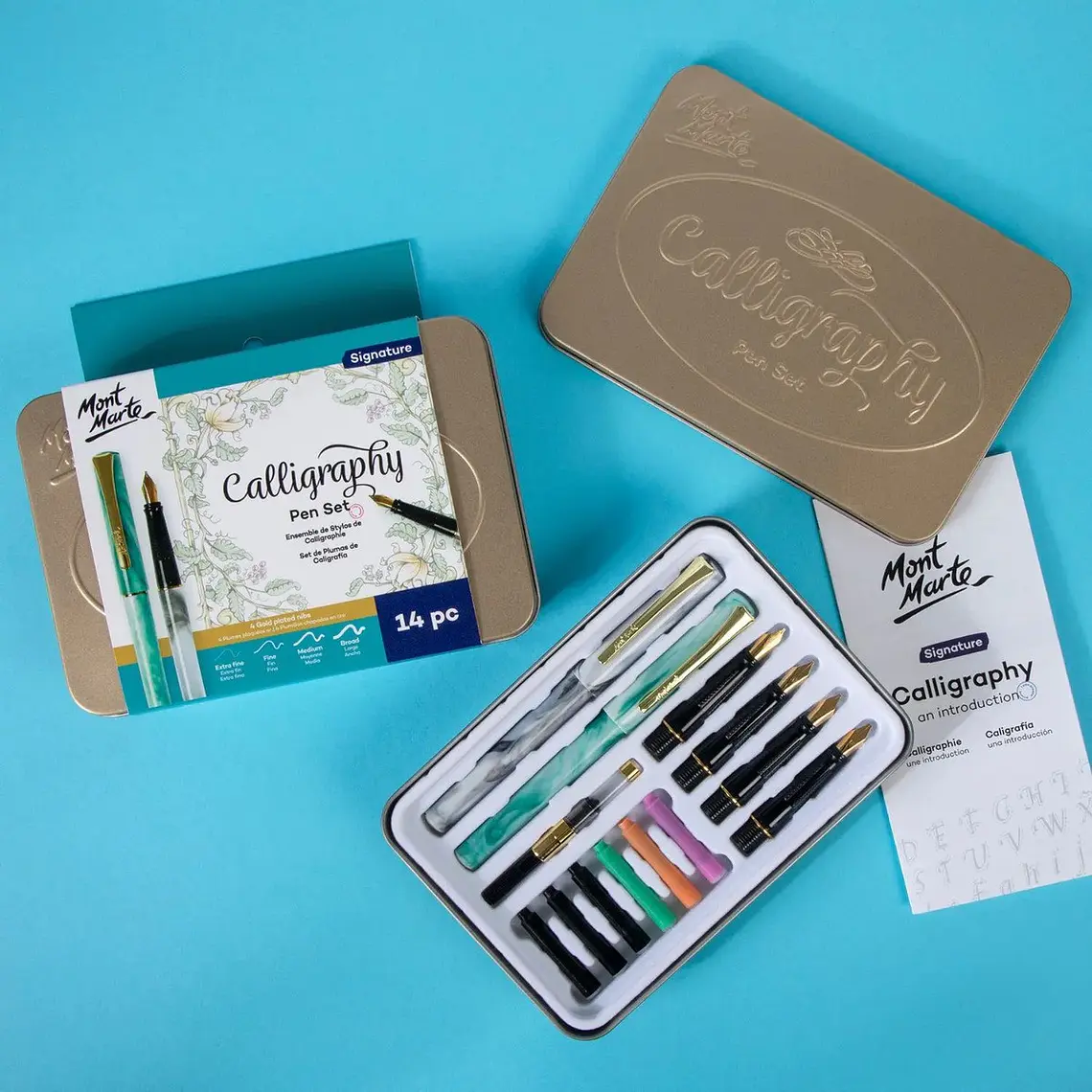 Set De Plumas De Caligrafía Mont Marte Signature 14 Piezas 2