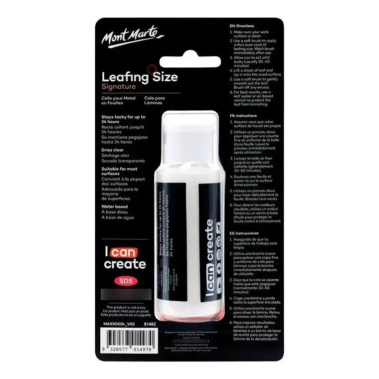 Adhesivo Para Pan De Oro Mont Marte Leafing Size 60 Ml 2