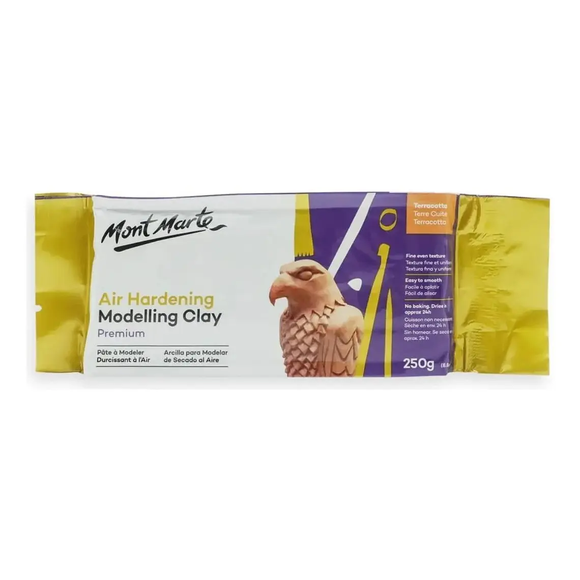 Arcilla para Modelar Secado al Aire Mont Marte Premium Terracota 250g – Sin Horno 1