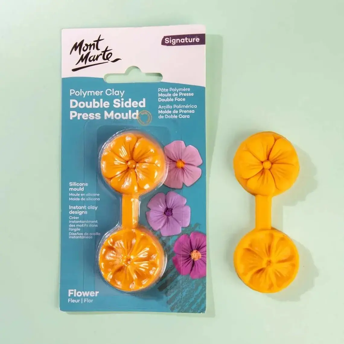 Molde  Prensa Doble Cara Flor Arcilla Polimérica Mont Marte 4