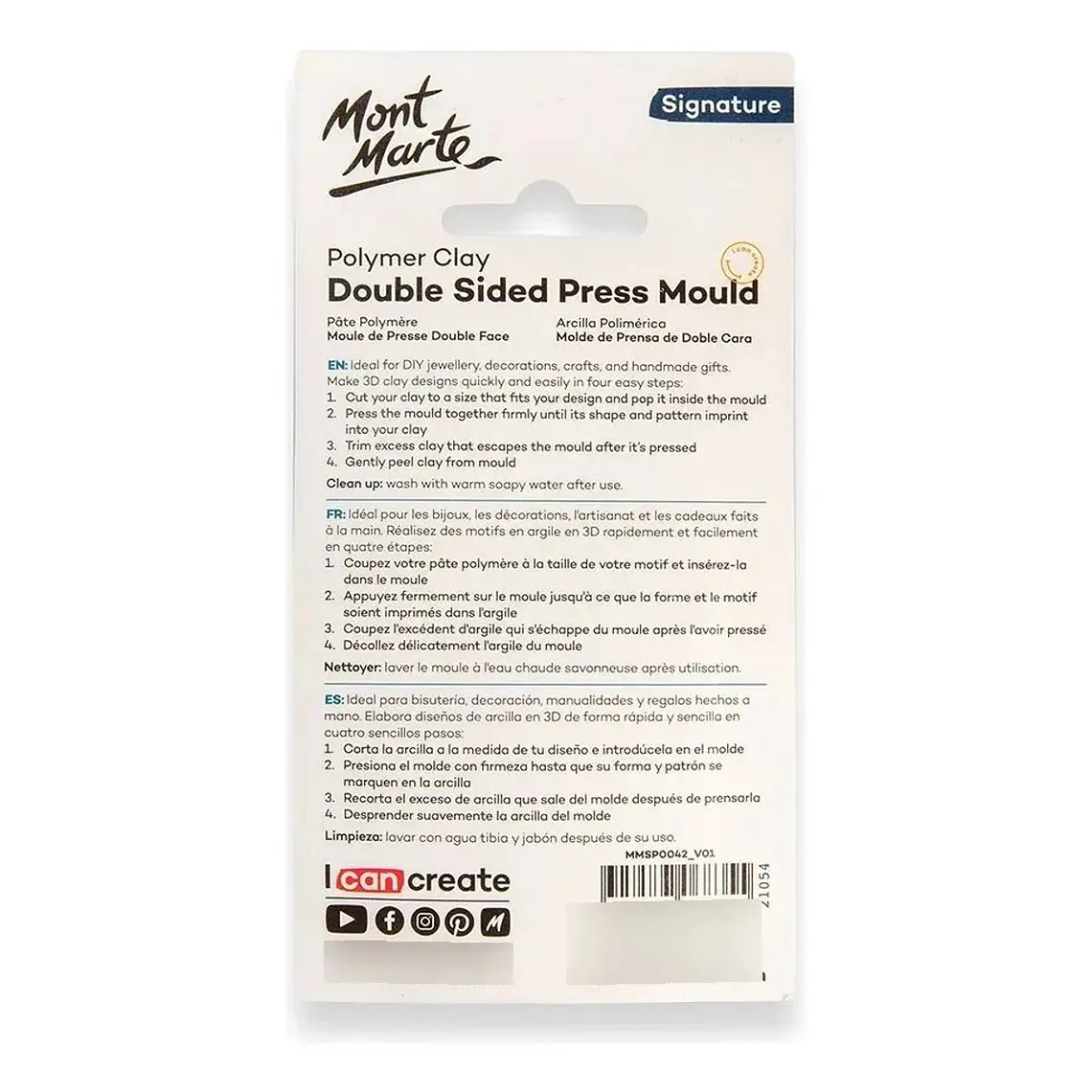 Molde  Prensa Doble Cara Flor Arcilla Polimérica Mont Marte 10
