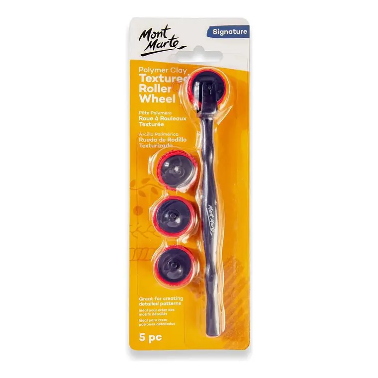 Set De Rodillos Texturizadores Para Arcilla Mont Marte 5 Pcs 1