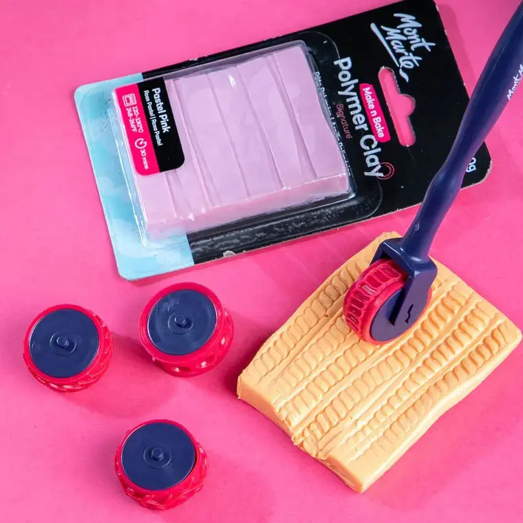 Set De Rodillos Texturizadores Para Arcilla Mont Marte 5 Pcs 3