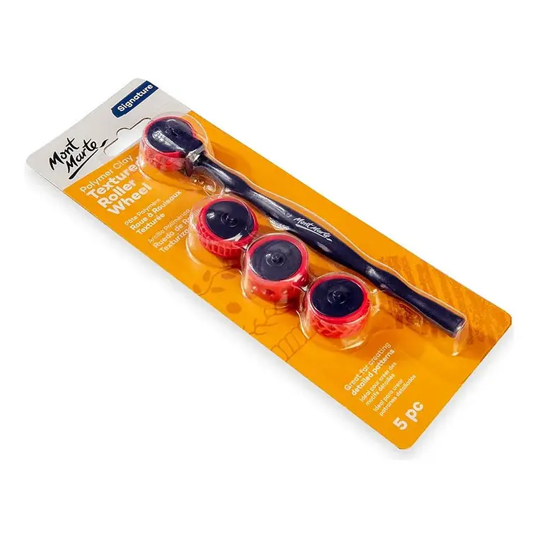 Set De Rodillos Texturizadores Para Arcilla Mont Marte 5 Pcs 5