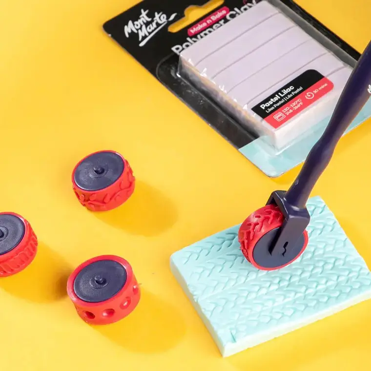Set De Rodillos Texturizadores Para Arcilla Mont Marte 5 Pcs 6