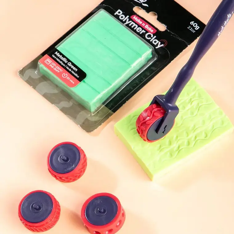 Set De Rodillos Texturizadores Para Arcilla Mont Marte 5 Pcs 7
