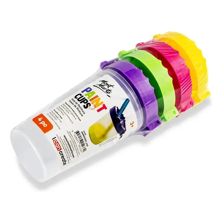 Set De 4 Vasos Para Pintura Mont Marte 250 Ml 3