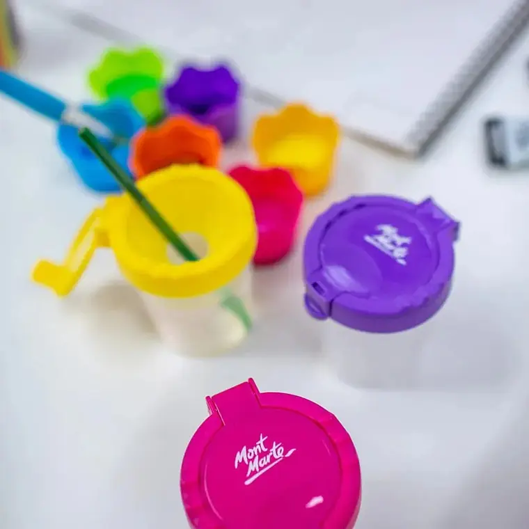 Set De 4 Vasos Para Pintura Mont Marte 250 Ml 6