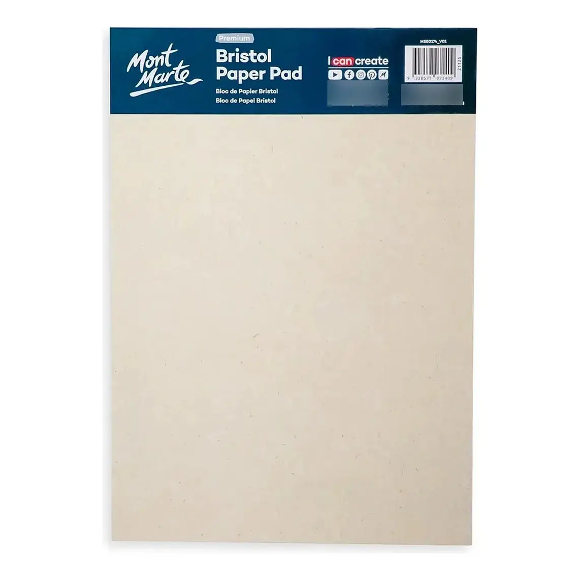 Bloc De Papel Bristol Mont Marte A4 250 G/m2 20 Hojas 4