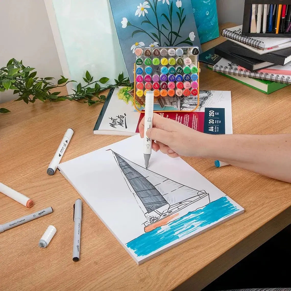 Bloc De Papel Bristol Mont Marte A4 250 G/m2 20 Hojas 9