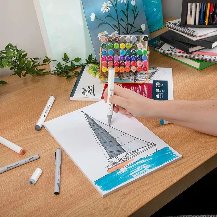 Bloc De Papel Bristol Mont Marte A4 250 G/m2 20 Hojas 9