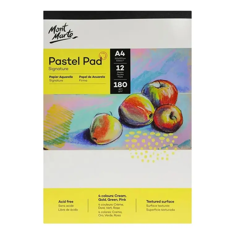 Block Para Pastel Mont Marte A4 180g 12 Hojas 4 Colores 1