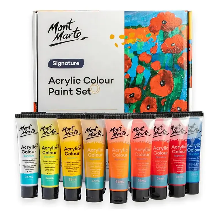 Estuche 18 Pinturas Acrílicas Mont Marte X 36 Ml Semimate 1