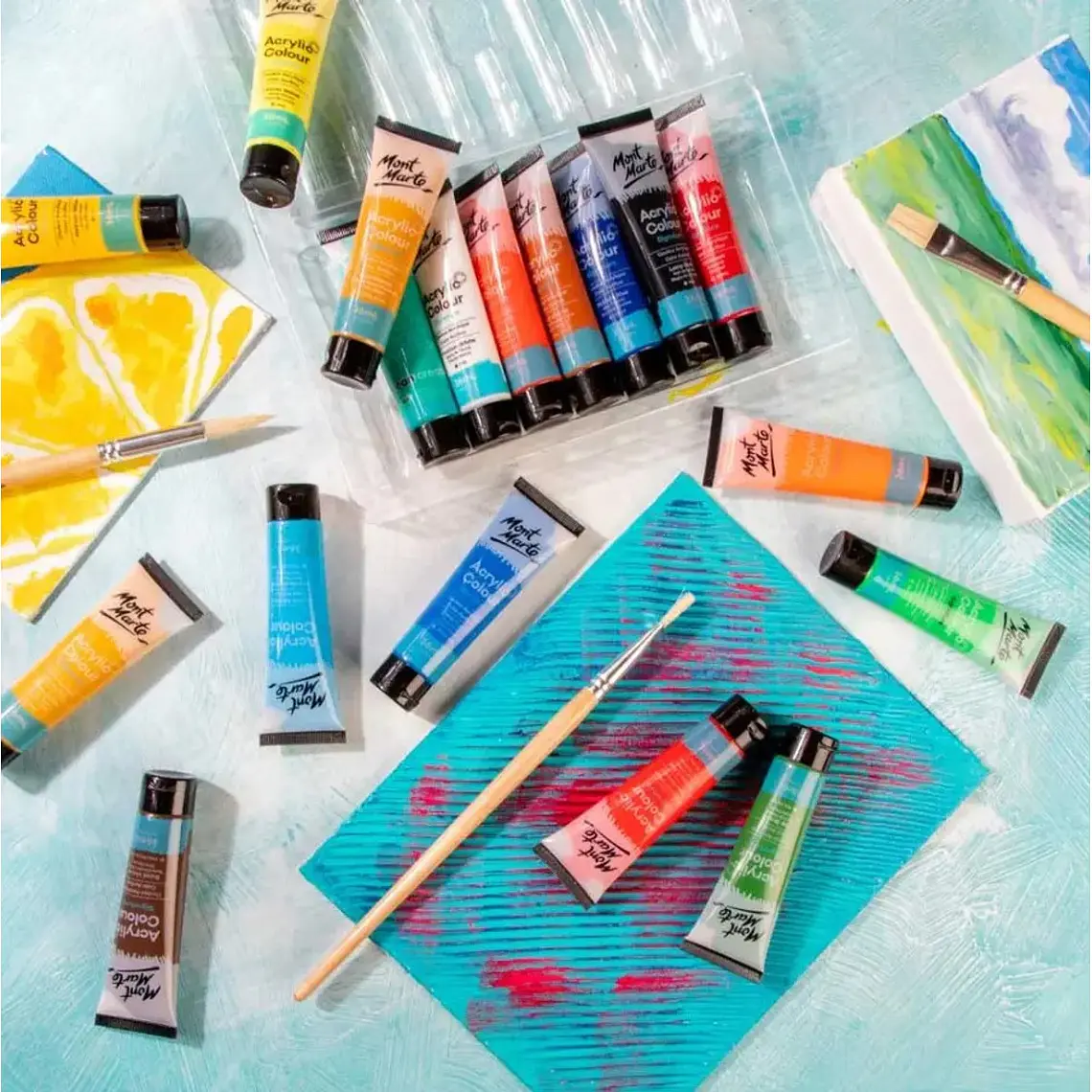 Estuche 18 Pinturas Acrílicas Mont Marte X 36 Ml Semimate 9