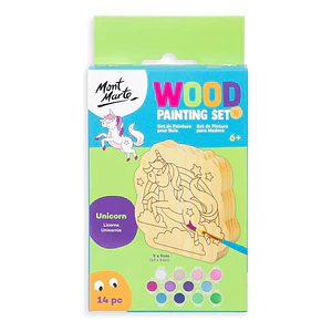 Kit De Pintura Sobre Madera Mont Marte Unicornio 14 Piezas