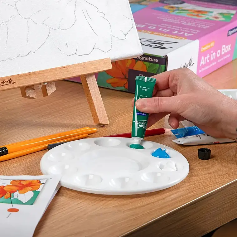 Kit De Arte Pintura Acrílica Flores Mont Marte 23 Pcs 5