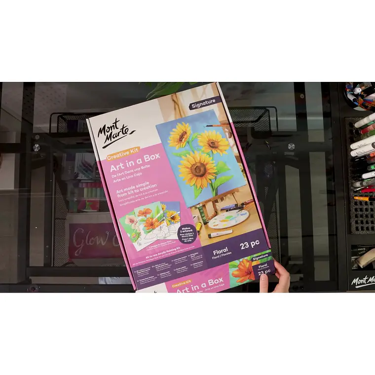 Kit De Arte Pintura Acrílica Flores Mont Marte 23 Pcs 6