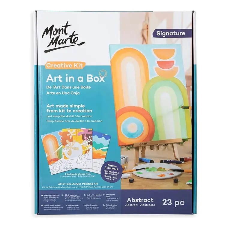 Kit De Arte Abstracto Con Pintura Acrílica 23 Pcs Mont Marte 1