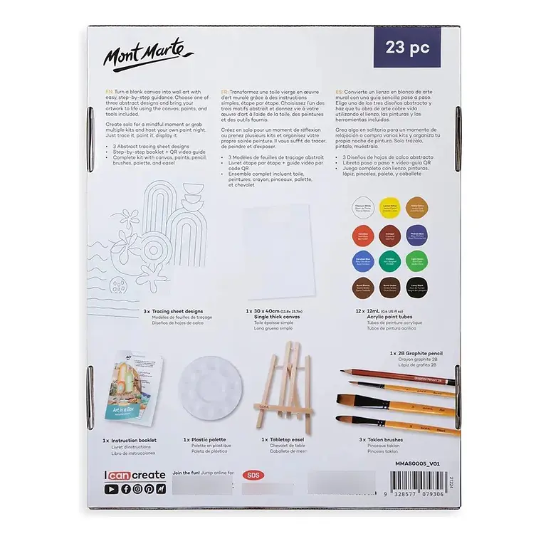Kit De Arte Abstracto Con Pintura Acrílica 23 Pcs Mont Marte 4