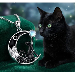 Colgante clavícula gato luna