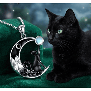 Colgante clavícula gato luna