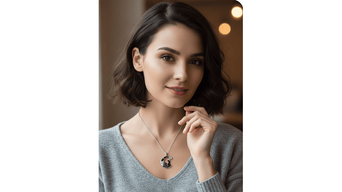 Colgante clavícula gato luna 5