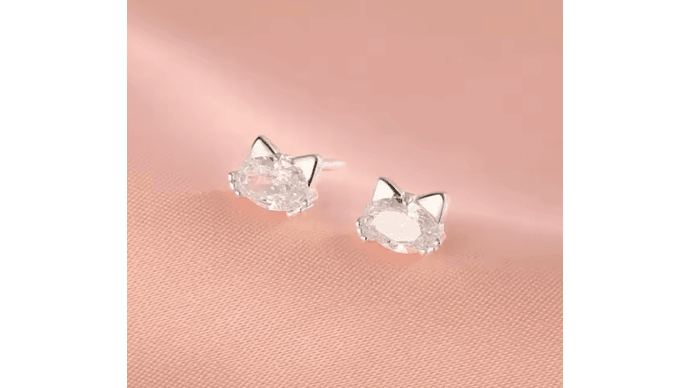 Aros Gato + Circón: Encanto y Brillo para Amantes de los Felinos 1