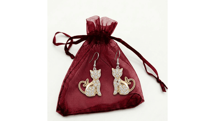 Aros Gatito Brillante con Cristales – Elegancia Dulce que Destaca tu Estilo 2