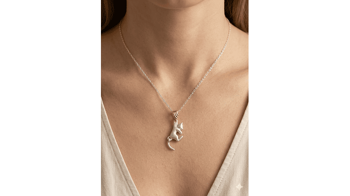 Collar Gatito Colgante Minimalista – Estilo Tierno y Elegante 2