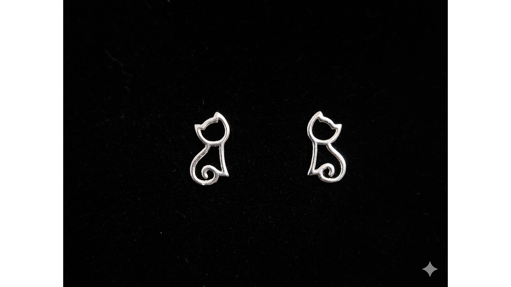 Aros Gatito Minimalista – Elegancia Sutil con Personalidad 1