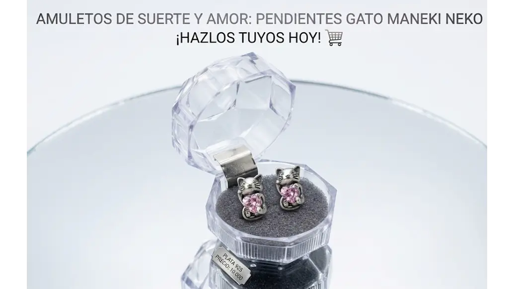 Aros Gatito Corazón Rosa –  Estilo Dulce y Elegante 1