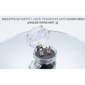 Aros Gatito Corazón Rosa –  Estilo Dulce y Elegante