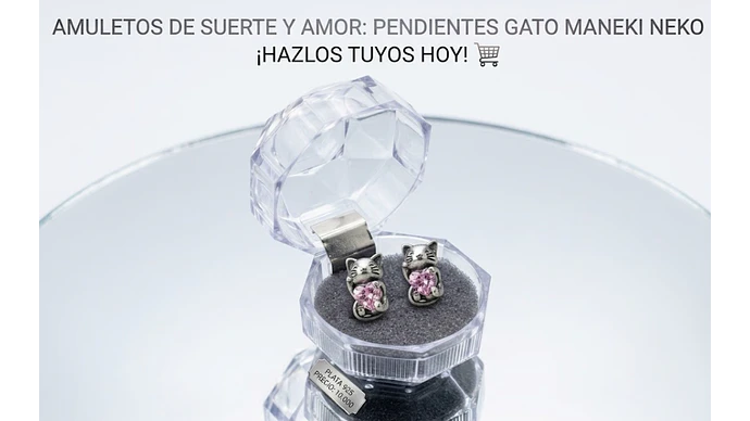 Aros Gatito Corazón Rosa –  Estilo Dulce y Elegante 1