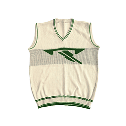 VEST TEJIDO "EN BLANCO" BEIGE/VERDE